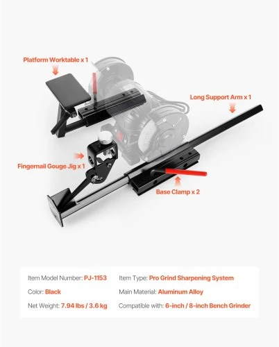 VEVOR Daugiafunkcė galandinimo sistema „Vari-Grind Pro“, skirta 6" ir 8" stalinėms galandinimo staklėms
