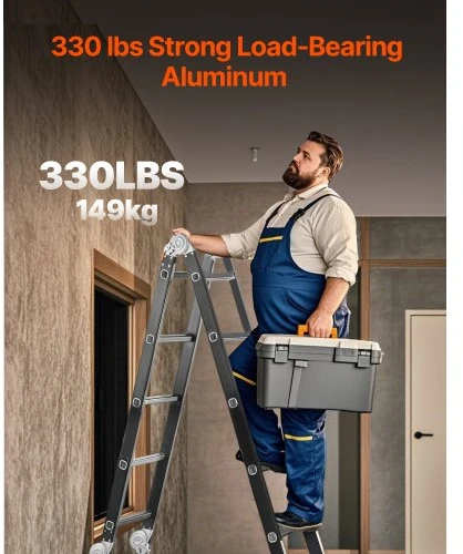 Koduva VEVOR daugiafunkcės sulankstomos kopėčios, 7 viename, 19 ft, 330 lbs