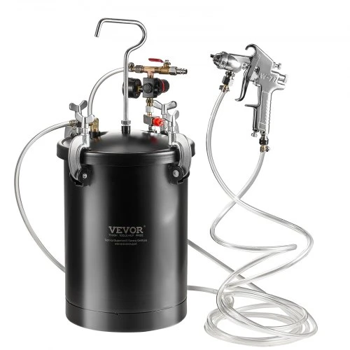 Koduva VEVOR dažų slėgio bakas, 15 l, 60 psi, plieno, su purškimo pistoletu