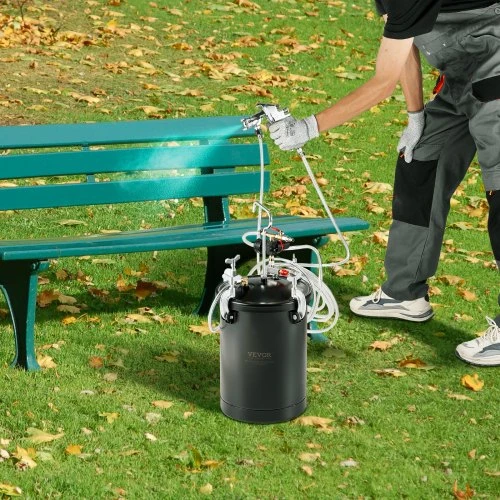 Koduva VEVOR dažų slėgio bakas, 15 l, 60 psi, plieno, su purškimo pistoletu