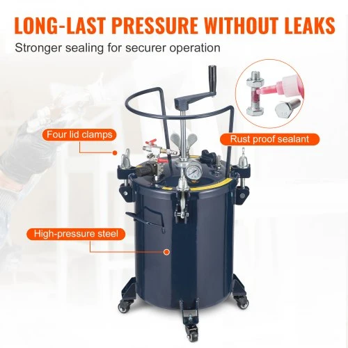 Koduva VEVOR dažų slėgio bakas, 30 l, su rankiniu maišytuvu, 70 PSI, JY-SD30L