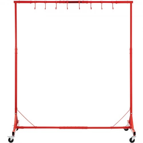 VEVOR Dažymo stovas, reguliuojamas 5–7 ft aukštis, 66 lbs talpa, 8 kabliukai, 4 pasukami ratukai