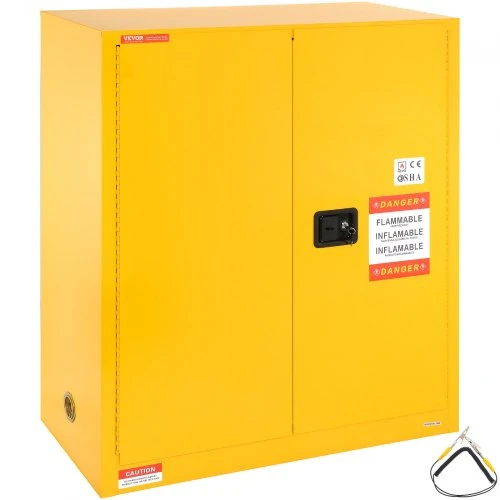 Koduva VEVOR degių skysčių saugos spintelė, 128,7 l, 1095 x 460 x 1273 mm, geltona