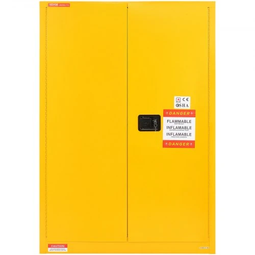 Koduva VEVOR degių skysčių saugos spintelė, 170,3 l, 109 x 46 x 165,6 cm, geltona