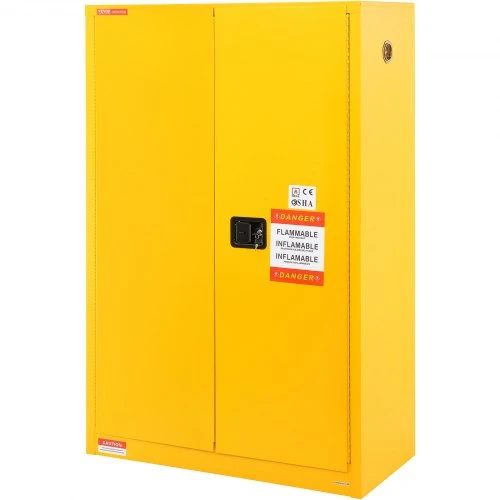 Koduva VEVOR degių skysčių saugos spintelė, 170,3 l, 109 x 46 x 165,6 cm, geltona