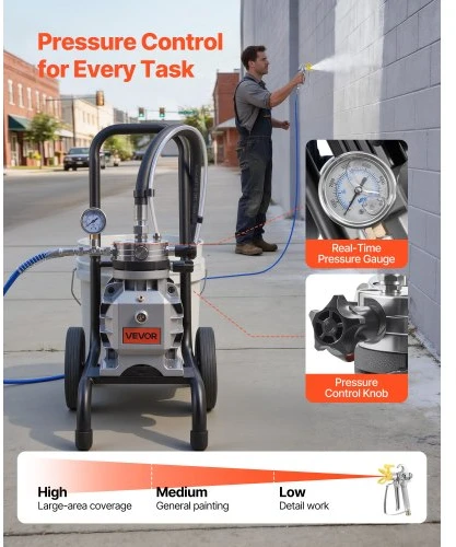 VEVOR Diafragminis airless dažų purkštuvas TA-990, 1500 W, 2800 psi
