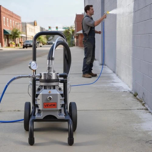 Koduva VEVOR diafragminis beorio dažų purkštuvas, 1100 W, 2200 psi, su pailginimo vamzdžiu