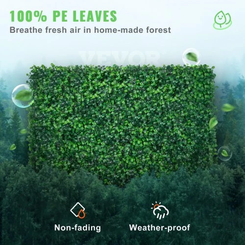 VEVOR Dirbtinės buksmedžio panelės, 12 vnt., 24 x 16 col., 4 cm, žalios