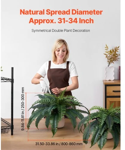 VEVOR Dirbtiniai paparčiai, 2 vnt., 31–34 col. skersmens, kabinami Boston paparčiai, žali