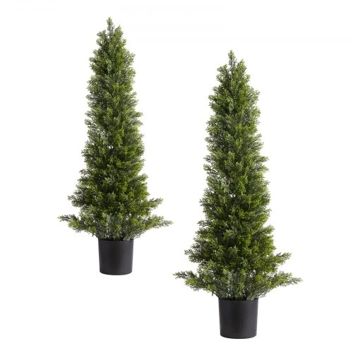VEVOR Dirbtiniai tujų topiarai, 2 vnt., 914 mm, dekorui vidaus ir lauko erdvėms