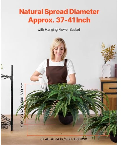 VEVOR Dirbtinis papartis, 37–41 col. skersmens, kabinamas, su 80 šakų ir vazonu