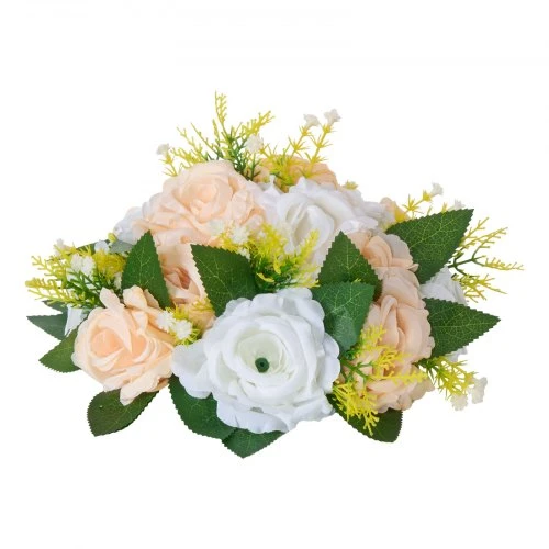 Koduva VEVOR dirbtinių gėlių rutuliai centrepiece, 10 vnt., 240 mm, šampano ir baltos rožės