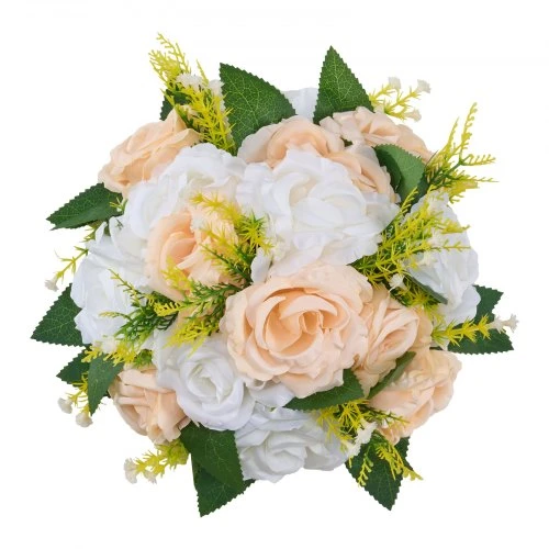 Koduva VEVOR dirbtinių gėlių rutuliai centrepiece, 10 vnt., 240 mm, šampano ir baltos rožės