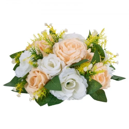 Koduva VEVOR dirbtinių gėlių rutuliai centrepiece, 10 vnt., 240 mm, šampano ir baltos rožės