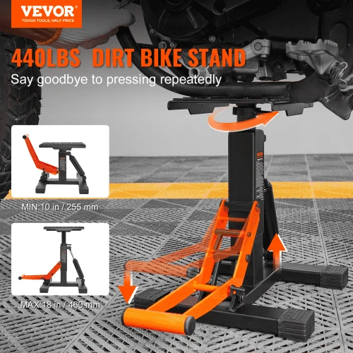 VEVOR Dirt bike keltuvas, motociklo domkratas, 440 lbs, hidraulinis, reguliuojamo aukščio
