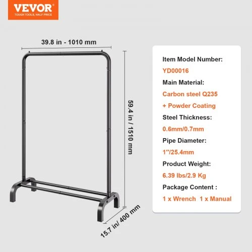 Koduva VEVOR drabužių kabykla YD00016, anglinis plienas, 63 cm