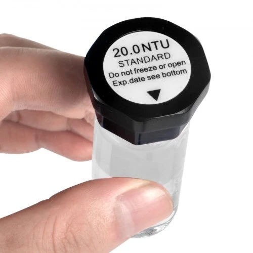 VEVOR Drumstumo kalibravimo tirpalų rinkinys TN500-1, 20/100/400/800 NTU, 4 vnt. po 20 ml, skirtas TN2000 drumstumo matuokliui