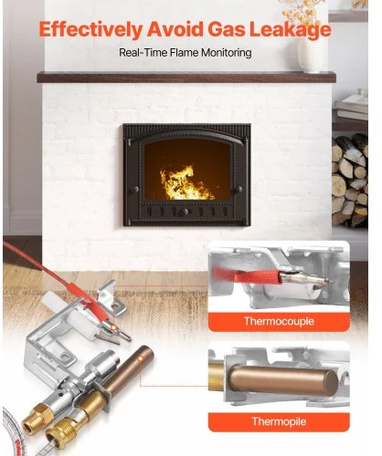 VEVOR Dujų piloto mazgas, OE 103779-01, PP231, NG8218, natūralioms dujoms, suderinamas su CIVF-25 ir kitais modeliais