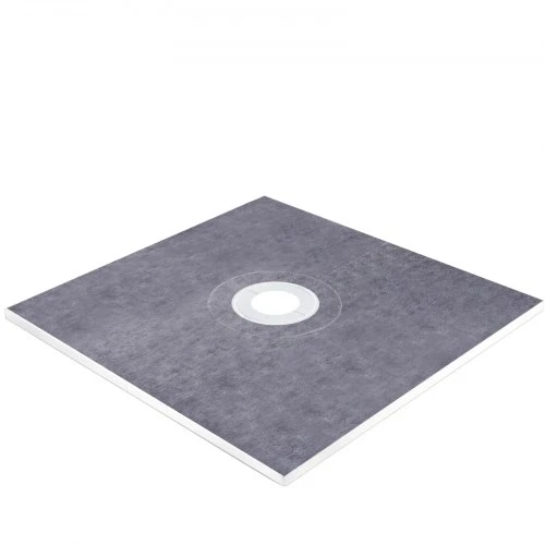 VEVOR Dušo bortelio rinkinys, 121,9 x 121,9 cm, vandeniui nelaidus, su 10,2 cm ABS centriniu jungiamuoju flanšu ir 10,2 cm nerūdijančio plieno grotele