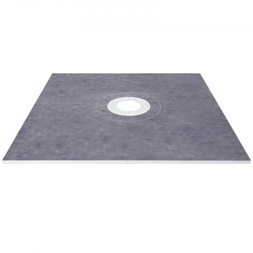 VEVOR Dušo bortelio rinkinys, 121,9 x 121,9 cm, vandeniui nelaidus, su 10,2 cm ABS centriniu jungiamuoju flanšu ir 10,2 cm nerūdijančio plieno grotele