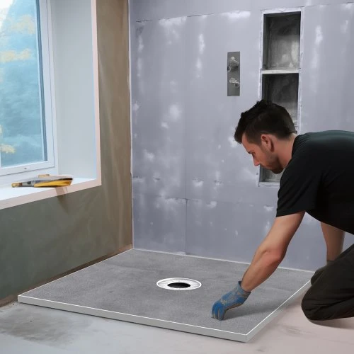 VEVOR Dušo bortelio rinkinys, 1524 x 965 mm dušo padėklo komplektas su 160 mm centrine nuotaka
