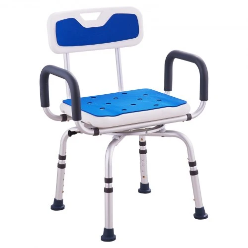 VEVOR Dušo kėdė su pasukama sėdyne 360°, reguliuojama, su porankiais ir atlošu, 180 kg