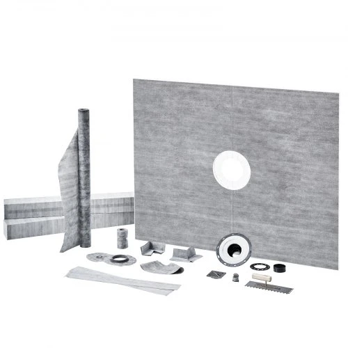 VEVOR Dušo padėklo rinkinys 1219 x 1524 mm su 50,8 mm PVC centriniu flanšu