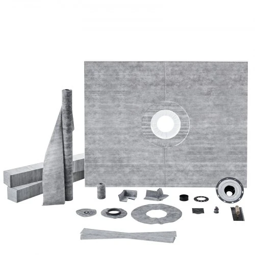 VEVOR Dušo padėklo rinkinys 1219 x 1524 mm su 50,8 mm PVC centriniu flanšu