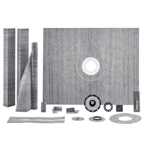 VEVOR Dušo padėklo rinkinys 1219 x 1524 mm su 50,8 mm PVC centriniu flanšu