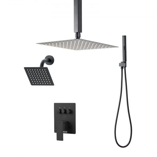VEVOR Dušo sistema, matinė juoda, FS10282-MB-G