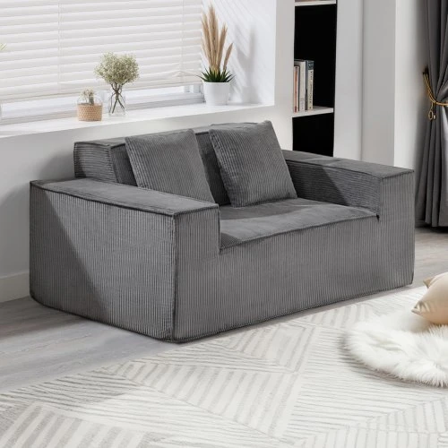 VEVOR Dviaukštė sofa, 160 cm, pilka, 2 vietų