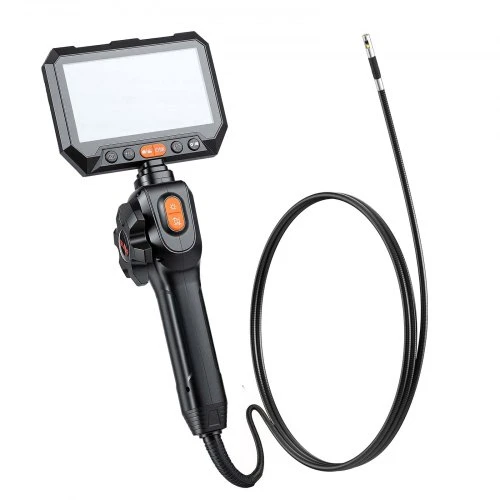VEVOR Dviejų objektyvų artikuliuojamas boreskopas su šviesa, 6,2 mm, 5" HD IPS, 8x priartinimas, 1,5 m kabelis