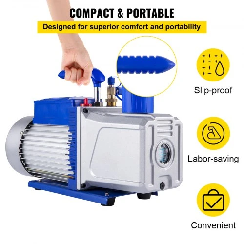 VEVOR Dviejų pakopų vakuuminis siurblys, 746 W (1 HP)