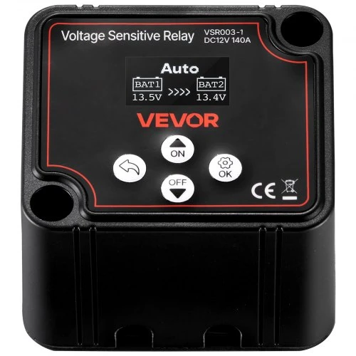 VEVOR Dvigubos baterijos izoliatoriaus komplektas, 12 V 140 A, VSR su voltmetru ir LCD, skirtas UTV ir ATV