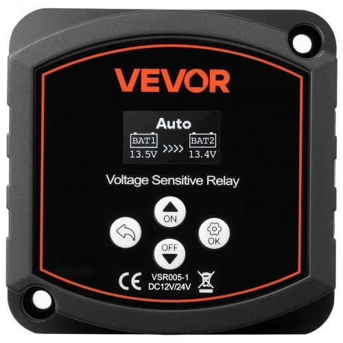 VEVOR Dvigubos baterijos izoliatoriaus rinkinys, 12 V 300 A, 2 AWG, rankinis ir automatinis VSR su voltmetru ir LCD, skirtas UTV, ATV