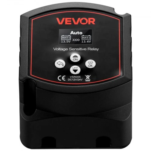 VEVOR Dvigubos baterijos izoliatorius, 12 V 300 A, rankinis ir automatinis VSR su LCD ekranu