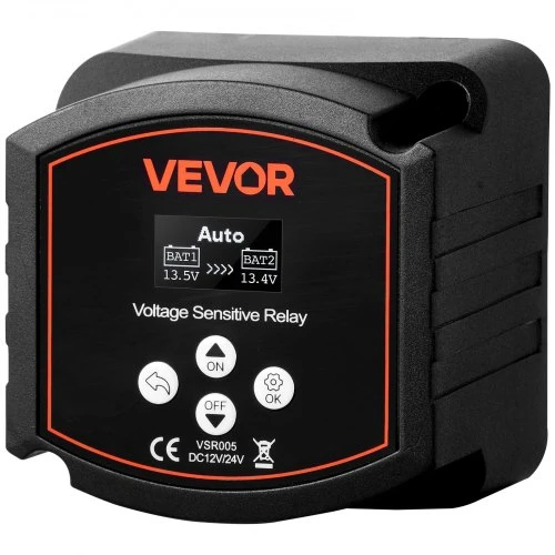 VEVOR Dvigubos baterijos izoliatorius, 12 V 300 A, rankinis ir automatinis VSR su LCD ekranu