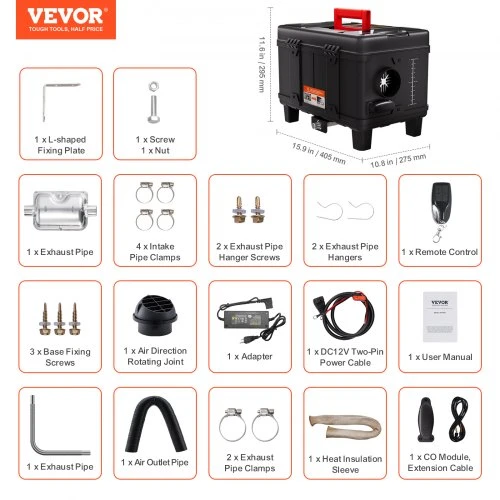 VEVOR Dyzelinis šildytuvas 5-8 kW, 12V/24V, XMZ-TB20