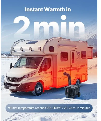 VEVOR Dyzelinis šildytuvas, 5–8 kW, DC 12 V/24 V, nešiojamas su Bluetooth programėle, nuotoliniu pultu ir LCD ekranu, 5 l