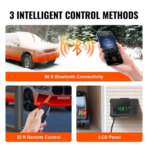 VEVOR Dyzelinis šildytuvas XMZ-D2, 12 V 2 kW, Bluetooth programėlės valdymas