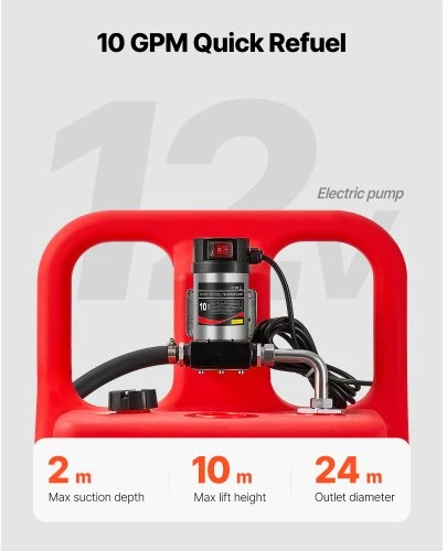 VEVOR Dyzelino perpilimo talpa, 32 gal., su 12 V DC 10 GPM elektriniu siurbliu