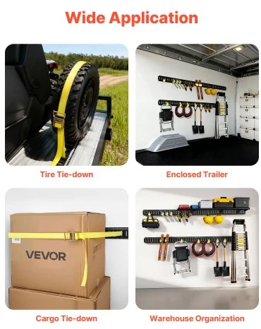 Koduva VEVOR E-Track tvirtinimo bėgiai, 4 vnt., 2,3 m, krovinio tvirtinimo sistema