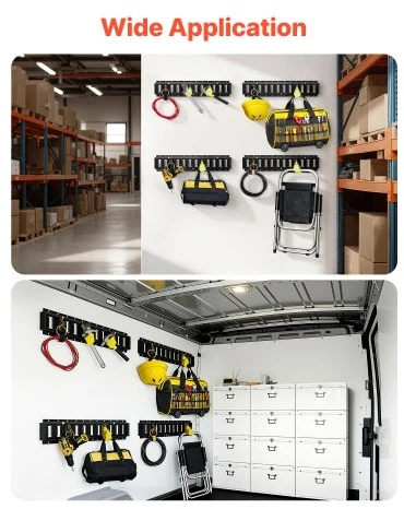Koduva VEVOR E-track tvirtinimo bėgių rinkinys, 4 vnt. 0,6 m, su 2 diržais su terkšle