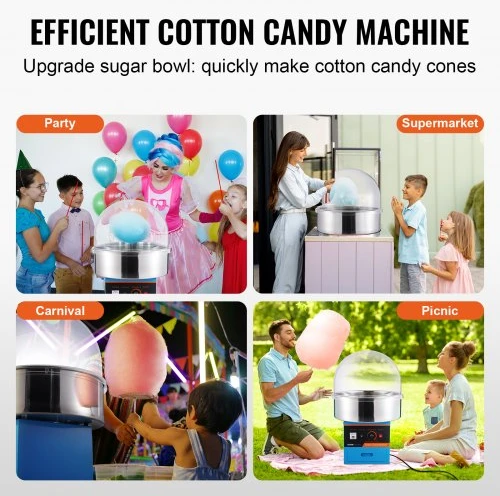 VEVOR Elektrinė cukraus vatos gaminimo mašina, 1000 W, mėlyna