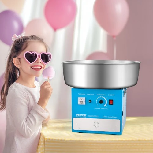 VEVOR Elektrinė cukraus vatos mašina, 1000 W, mėlyna, 520 x 520 x 447 mm