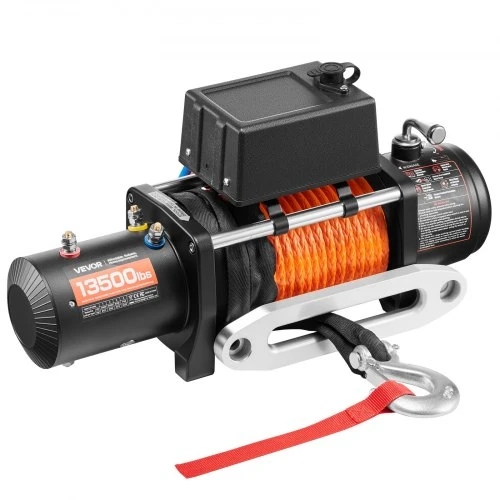 VEVOR Elektrinė gervė, 13 500 lbs, 12 V DC, su sintetiniu lynu 9,5 mm x 24 m