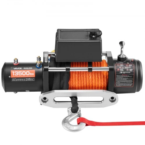 VEVOR Elektrinė gervė, 13 500 lbs, 12 V DC, su sintetiniu lynu 9,5 mm x 24 m