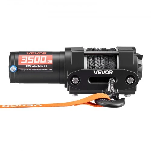 VEVOR Elektrinė gervė 1587 kg, 12 V DC ATV/UTV, su sintetine virve 5,5 mm x 10 m, laidinis valdymas