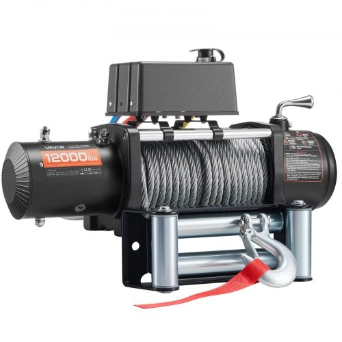 VEVOR Elektrinė gervė, 5400 kg, 12 V DC, 9,1 mm x 26 m plieno trosas