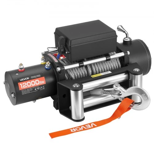 VEVOR Elektrinė gervė, 5400 kg, 12 V DC, su Φ9,1 mm x 24 m plieniniu lynu, belaidis ir laidinis valdymas